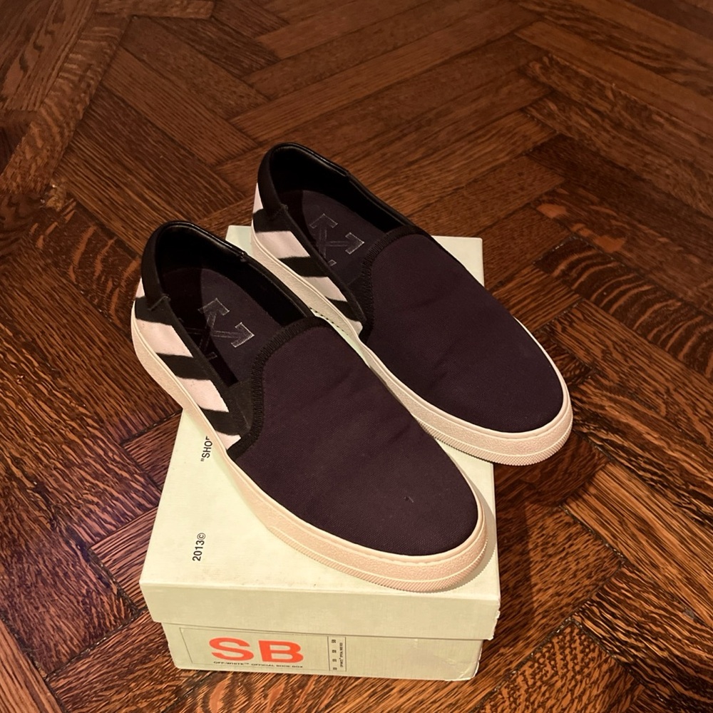 Off-White C/O Virgil Abloh Women’s Black Canvas Slip On Sneaker Size US8.5/EU39